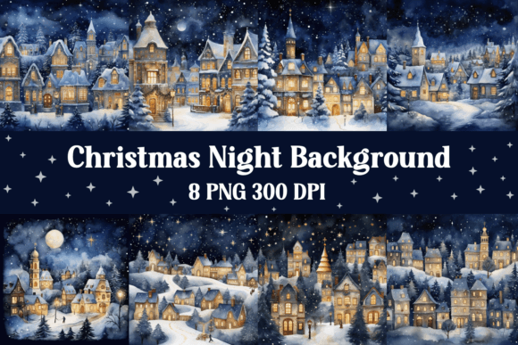 Blue Christmas Backgrounds Digital Paper: Winter Wonderland Designs