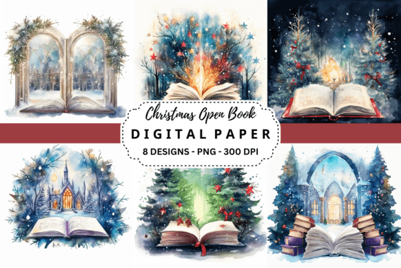 Christmas Open Book Backgrounds: Elevate Your Holiday Designs