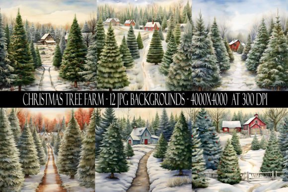 Christmas Tree Farm Backgrounds for Festive Design Projects