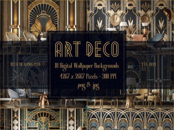 Elevate Your Brand with Art Deco Digital Wallpapers