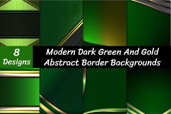 Elevate Your Designs with Dark Green and Gold Abstract Backgrounds