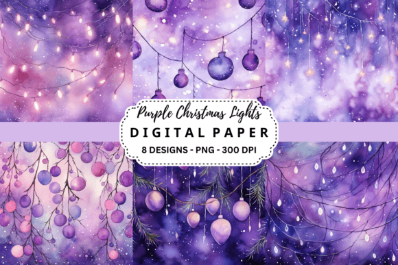 Elevate Your Holiday Designs with Purple Christmas Lights Backgrounds