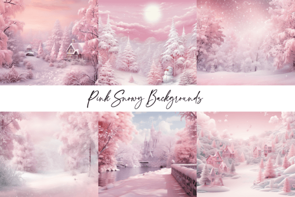 Enchanting Pink Snowy Backgrounds for Winter Designs