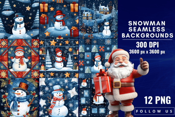 Enchanting Winter Designs with Snowman Seamless Backgrounds