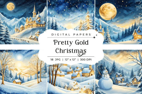 Golden Holiday Magic: Pretty Gold Christmas Backgrounds