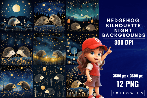 Hedgehog Silhouette Night Backgrounds: A Nocturnal Canvas for Your Creativity