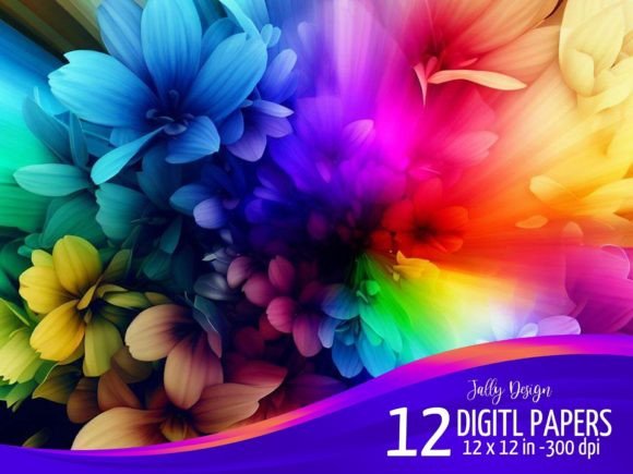 Unleashing Creativity with Rainbow Flowers Explosion Backgrounds