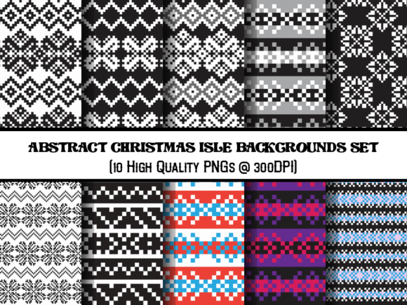 Unlock Festive Design Potential with Abstract Christmas Isle Backgrounds Set